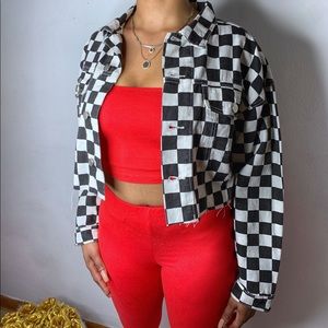 Live Out Loud Checkered Jacket